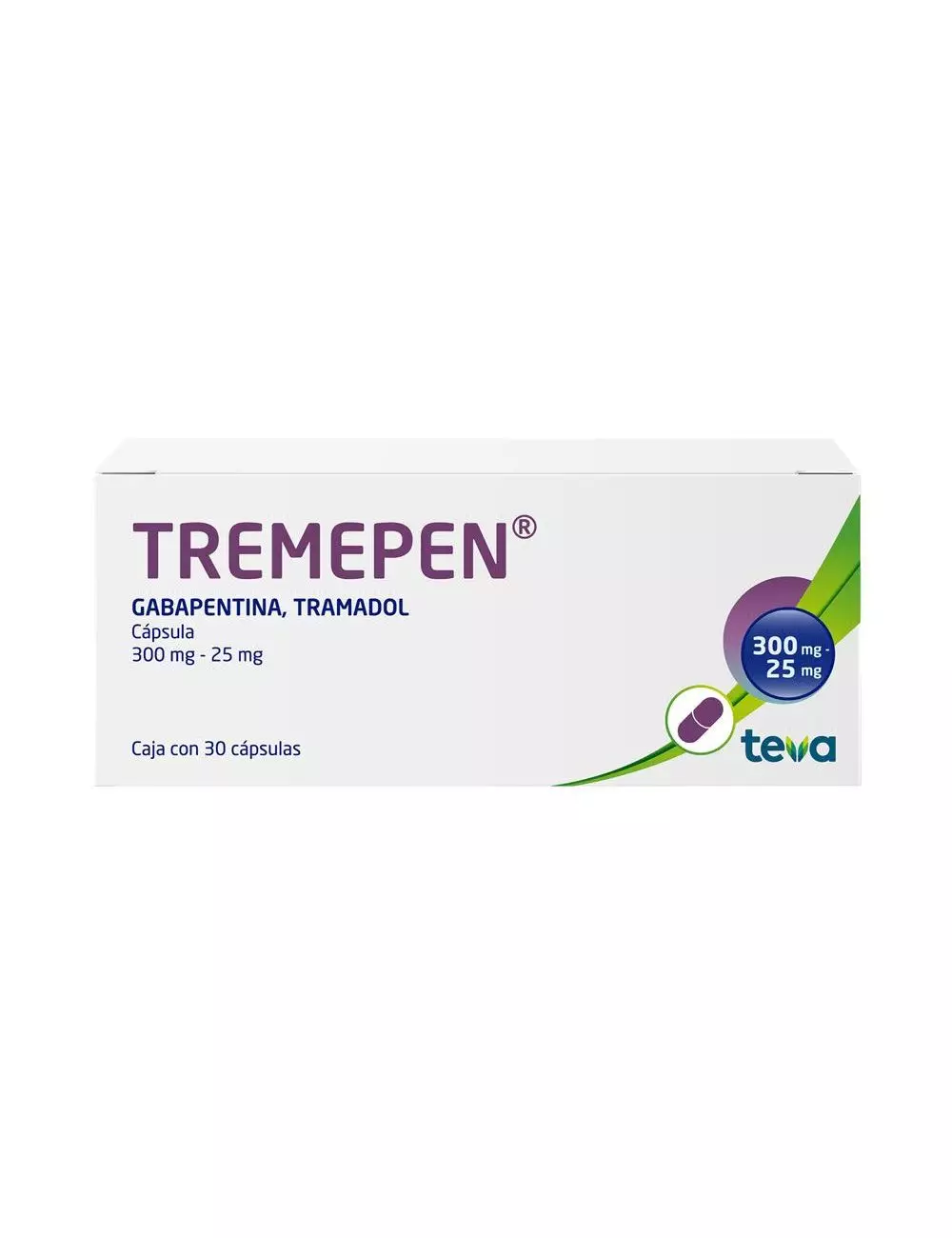 TREMEPEN® (Gabapentina/Tramadol) 300 mg/25 mg | 30 cápsulas | Teva