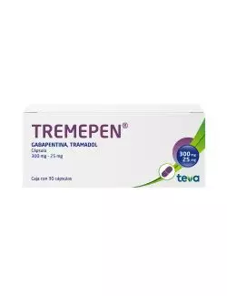 TREMEPEN® (Gabapentina/Tramadol) 300 mg/25 mg | 30 cápsulas | Teva