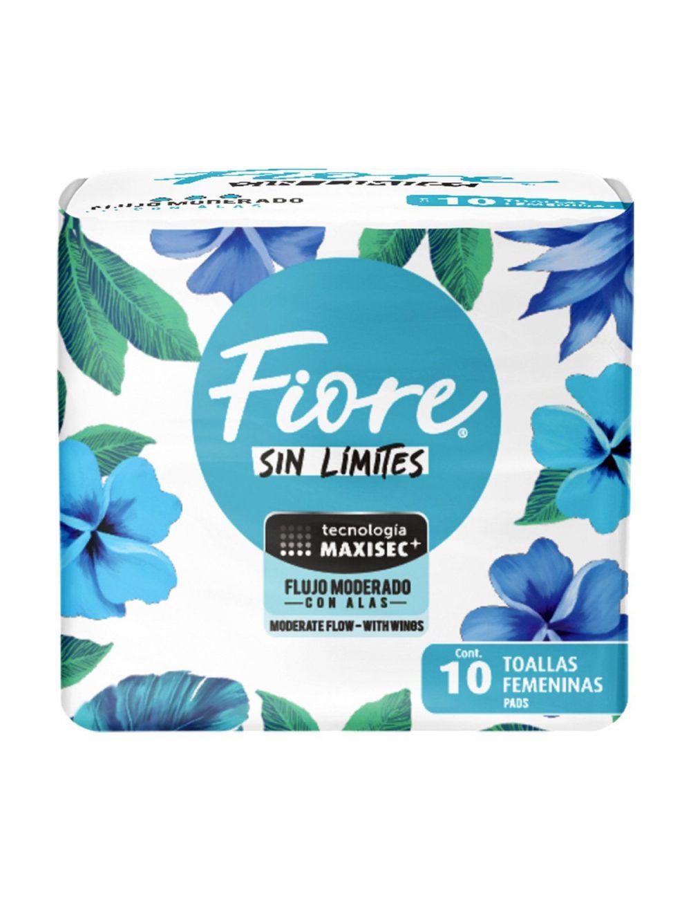Fiore UltraDelgada Con Alas Bolsa Con 10 Toallas