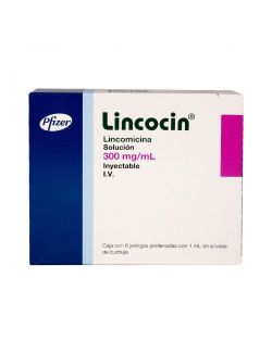 Lincocin Solución 300 mg/mL Caja Con 6 Jeringas Prellenadas Con 1mL RX2