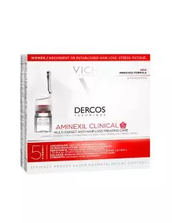 Vichy Dercos Aminexil Clinical - 12 Ampolletas Mujer - Tratamiento Anticaída - Dercos