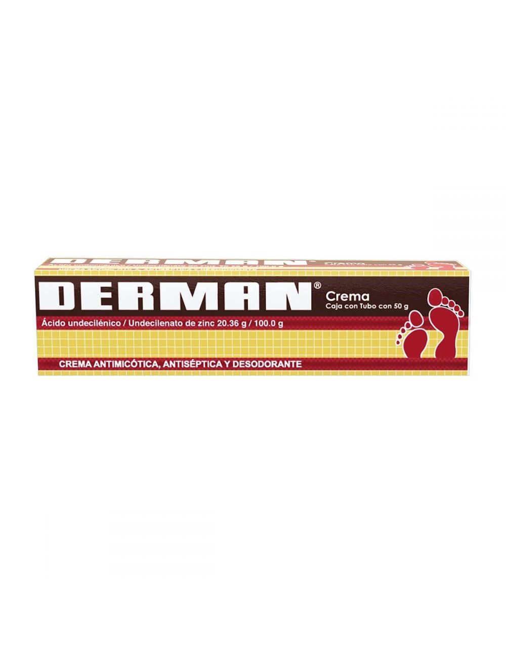 Derman Crema Fungicida Antiséptica y Desodorante  Caja Con Tubo Con 50 g