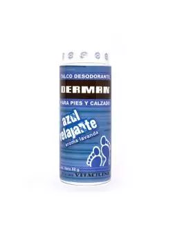 Derman Talco Desodorante Azul Relajante Frasco Con 80 g Aroma Lavanda