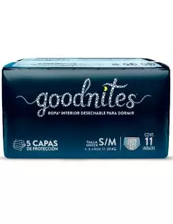 Goodnites S-M 17-29 Kg Calzón Entrenador Con 11 Piezas