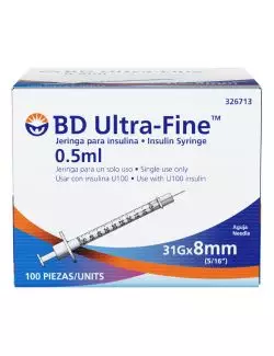 BD Ultra Fine Jeringa 0.5mL 31gx8mm Con 1 Pieza