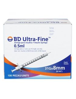 BD Ultra Fine Jeringa 0.5mL 31gx8mm Con 1 Pieza