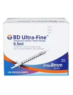 BD Ultra Fine Jeringa 0.5mL 31gx8mm Con 1 Pieza