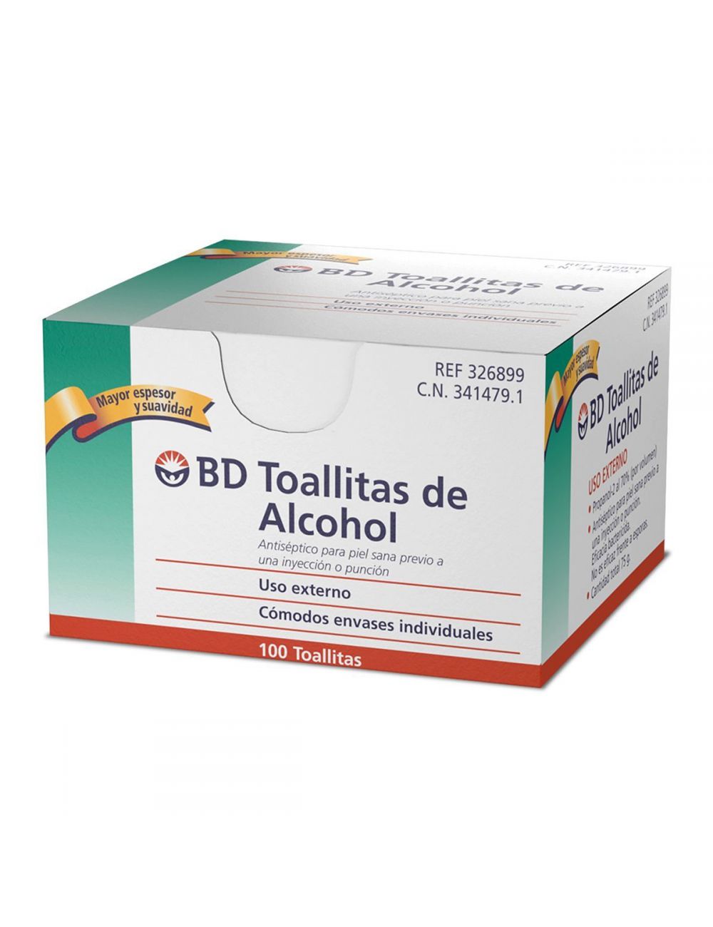 BD Toallitas De Alcohol Caja Con 100 Toallitas