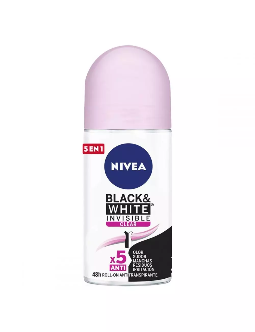 Antitranspirante Nivea Invisible For Black & White 48h Roll-On 50 mL