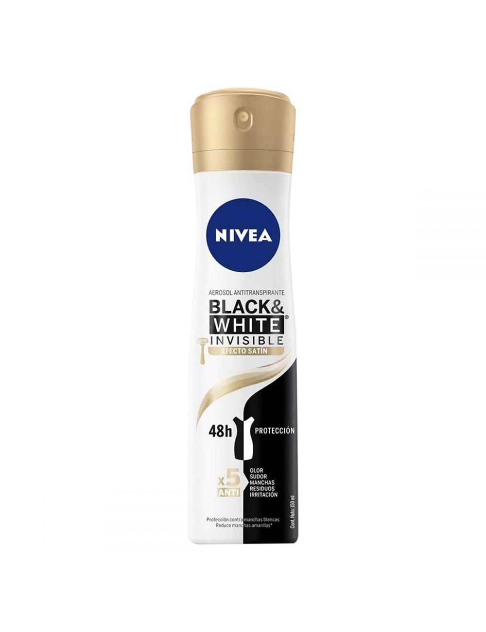 Desodorante Aerosol Nivea Black White Invisible Satín 150 mL