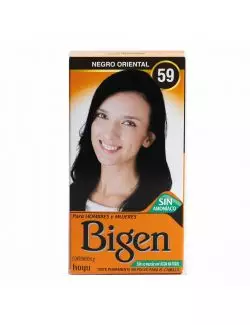 Bigen Tinte En Polvo Para El Cabello 59 Negro Oriental Caja Con Frasco Con 6 g