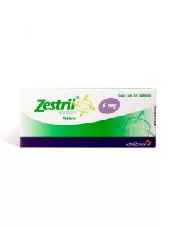 Zestril 5 mg Caja Con 28 Tabletas.