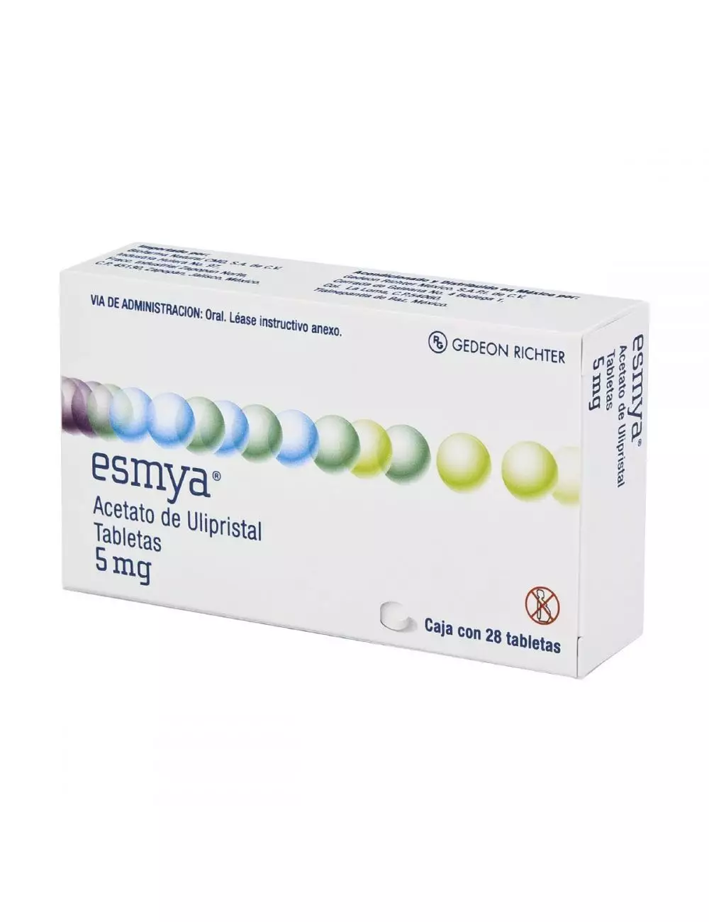 Esmya® 5mg (Acetato de Ulipristal) - 28 Tabletas - Gedeon Richter