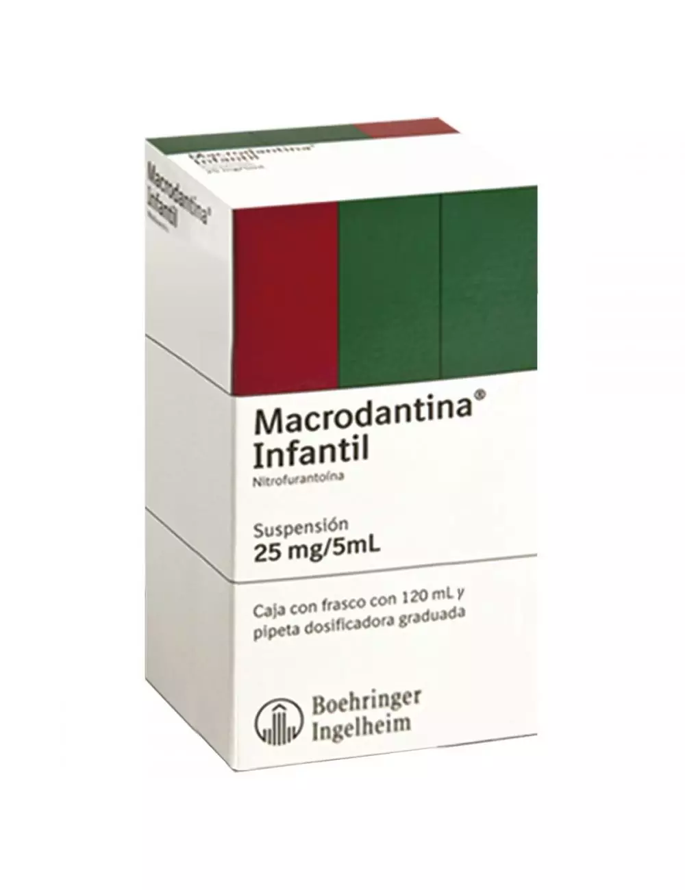 Macrodantina Infantil Suspensión  25 mg / 5 mL Caja Con Frasco Con 120 mL -RX2