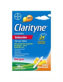 Clarityne 24 Horas Sabor Durazno Caja Con Un Frasco Con 30 mL