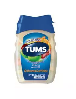 Tums Extra 750mg Frasco Con 48 Tabletas Masticables Varios Sabores