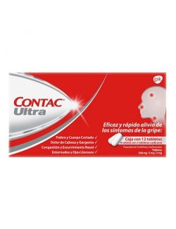 Contac Ultra 500 mg / 50 mg / 2 mg Caja Con 12 Tabletas