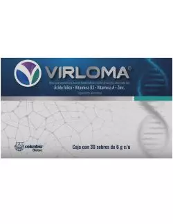 VIRLOMA® (Ácido Fólico, Vitaminas B3, A y Zinc) - 30 Sobres - Columbia®