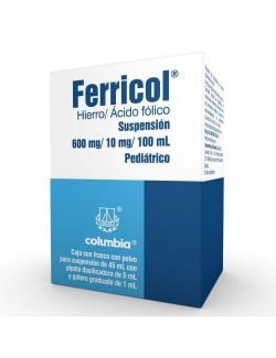 Ferricol 600 mg / 10 mg  Pediátrico Suspensión Frasco con Polvo 45 ml