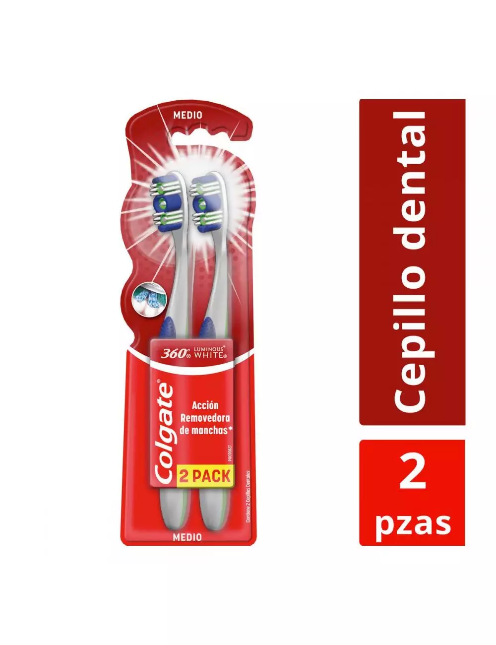 Cepillo Dental Medio Colgate Luminous White 360° Adulto