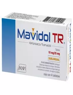 Mavidol TR Sublingual 10 mg/25 mg 4 Tabletas