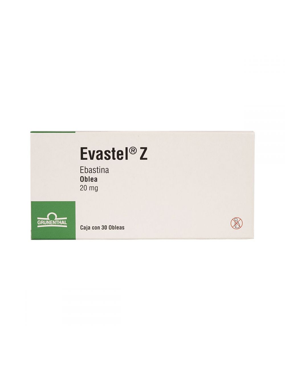 Evastel-Z 20 mg Caja Con 30 Obleas