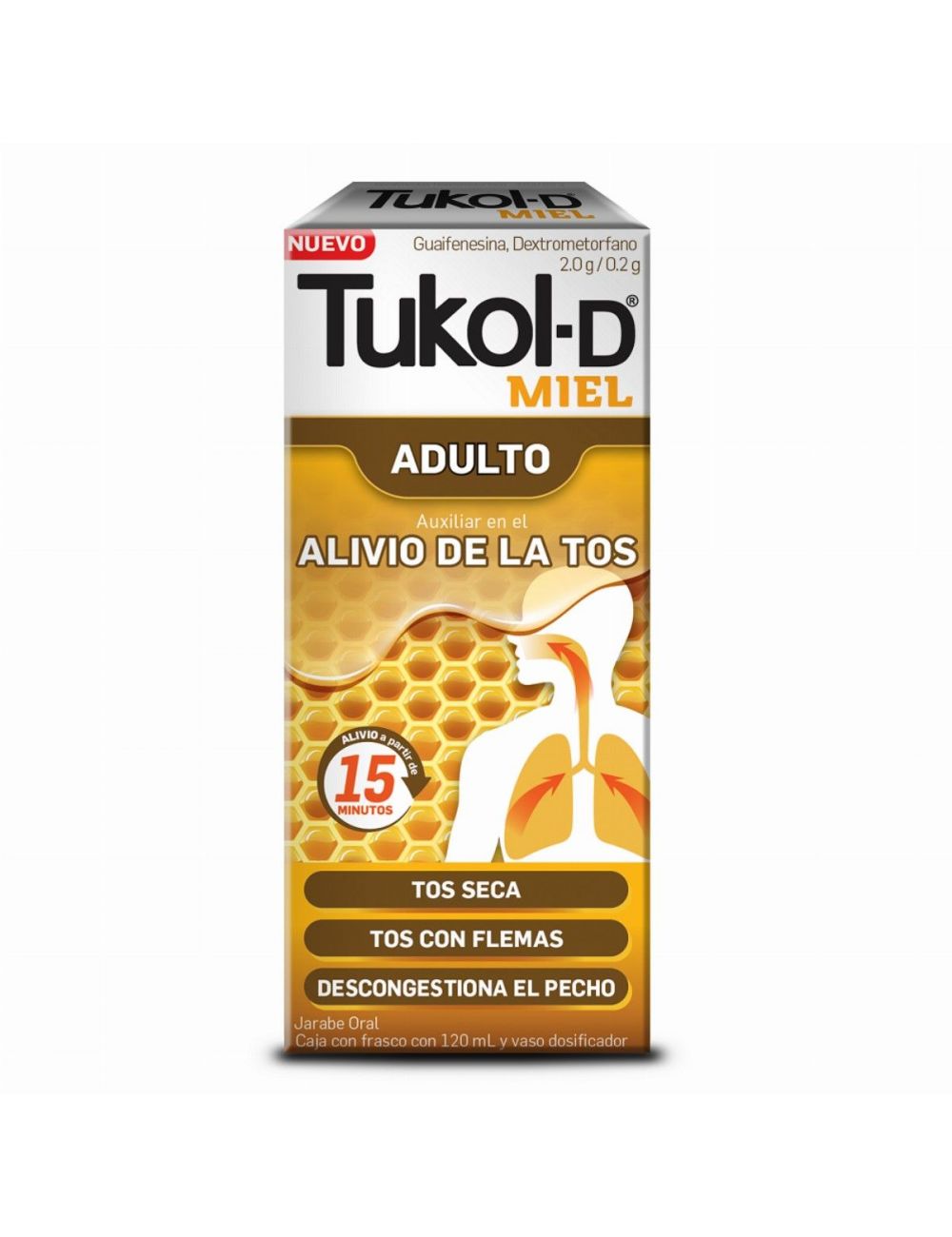 Tukol-D Jarabe Adulto Sabor Miel Con 120 mL