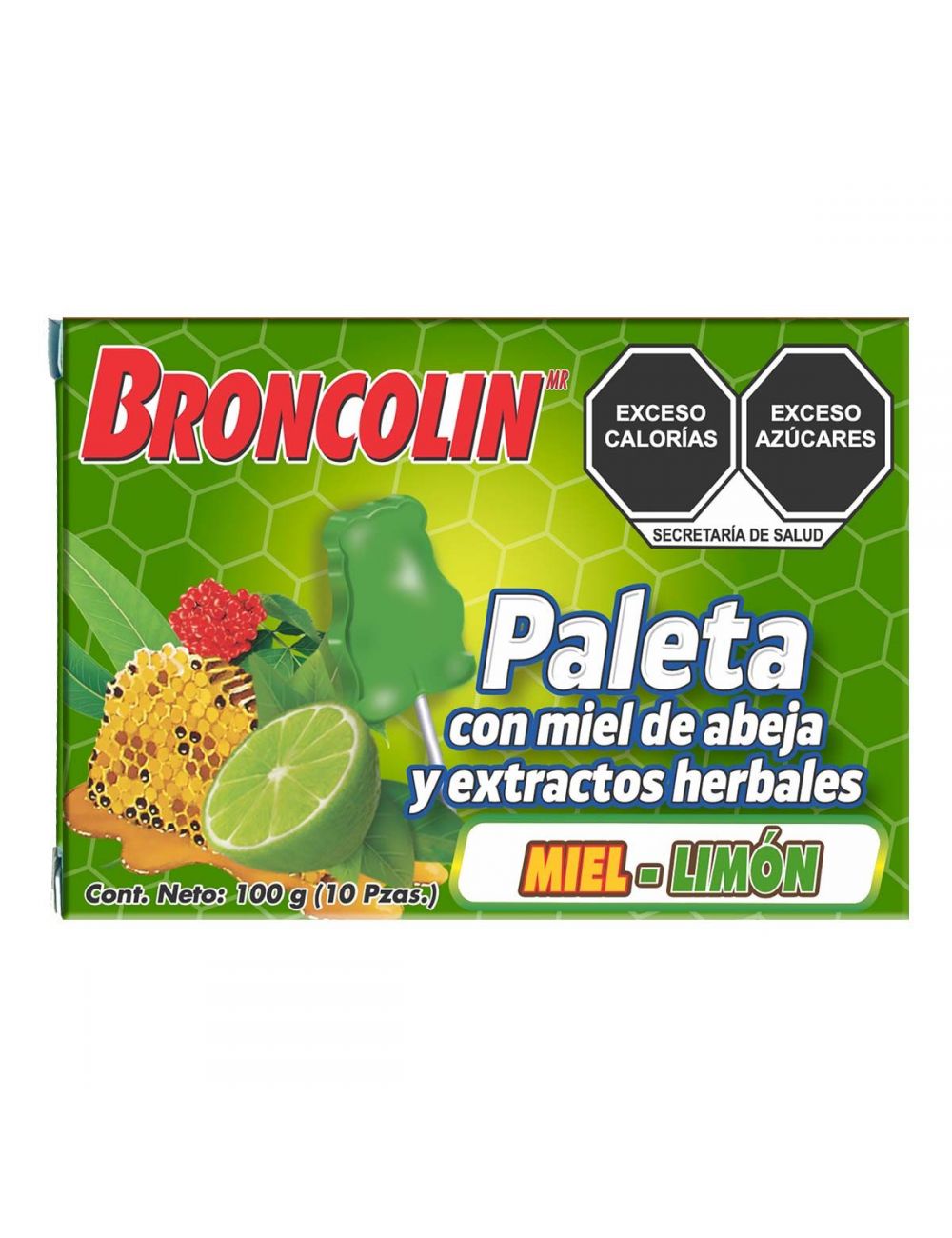 Paletas Broncolin Con Miel De Abeja 100 g  Caja Con 13 Paletas