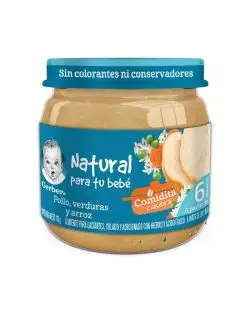 Gerber Verduras Con Pollo y Arroz Etapa 1 Frasco 113g