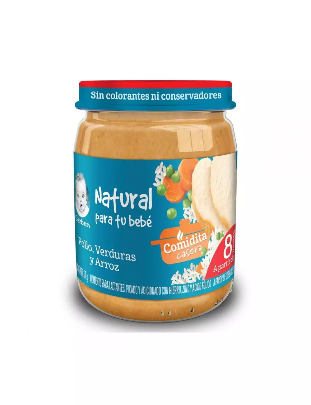 Gerber Verduras Con Pollo y Arroz 3Era Etapa Frasco Con 170 g