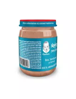 Gerber Verduras Con Carne y Arroz 3Era Etapa Frasco Con 170 g