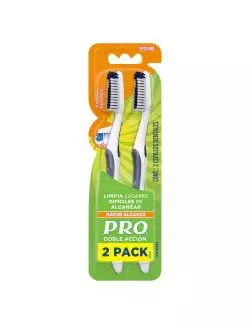 Cepillo Dental Pro Doble Acción Empaque 2x1 Precio Especial