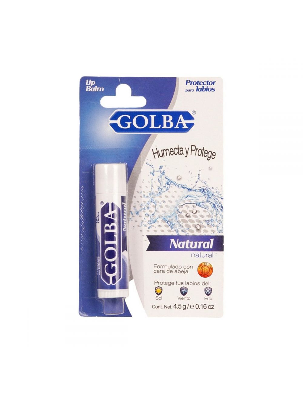 GOLBA PROTECTOR PARA LABIOS NATURAL CON 1 PIEZA