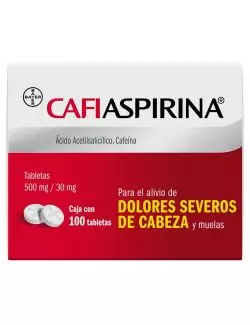 Cafiaspirina 500 mg/30 mg 100 Tabletas