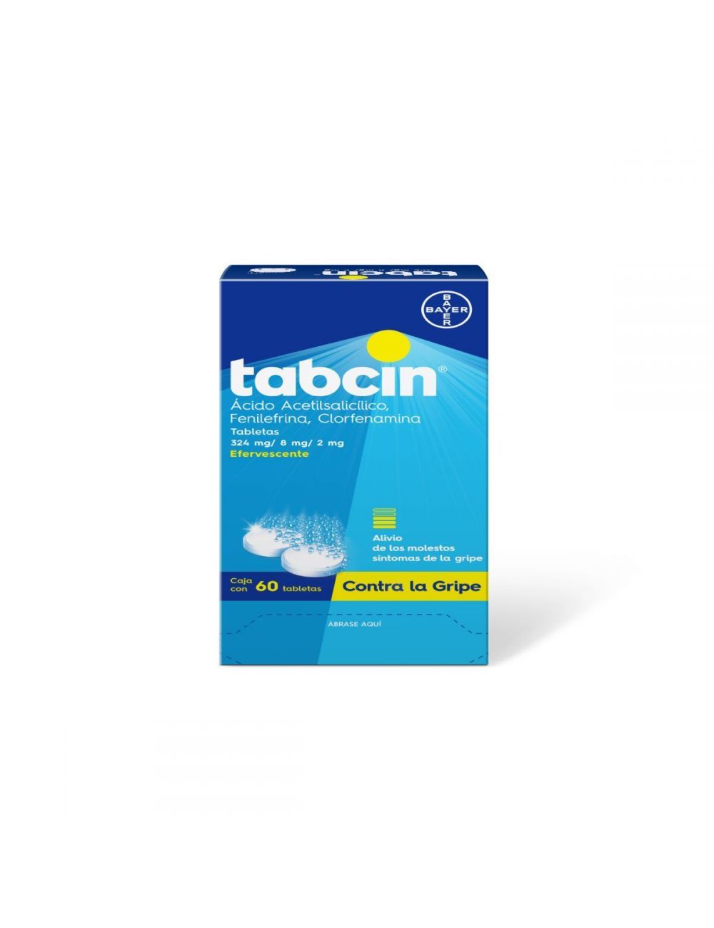 Tabcin Antigripal Efervescente 324/8/2 mg Caja Con 60 Tabletas