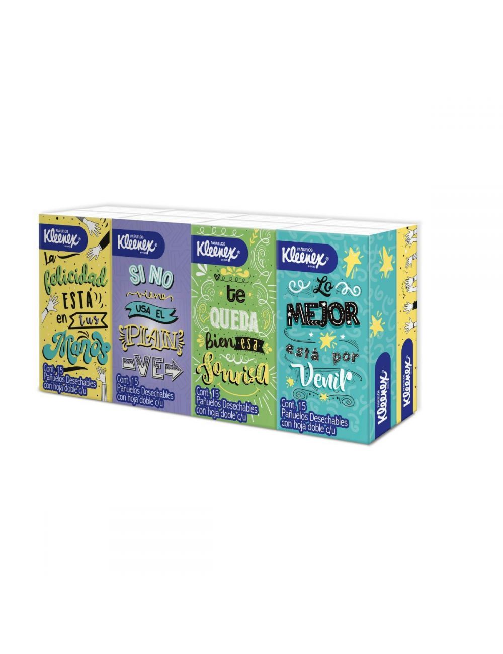 Pañuelos Desechables Kleenex Empaque Con 8 Paquetes Con 15 Pañuelos