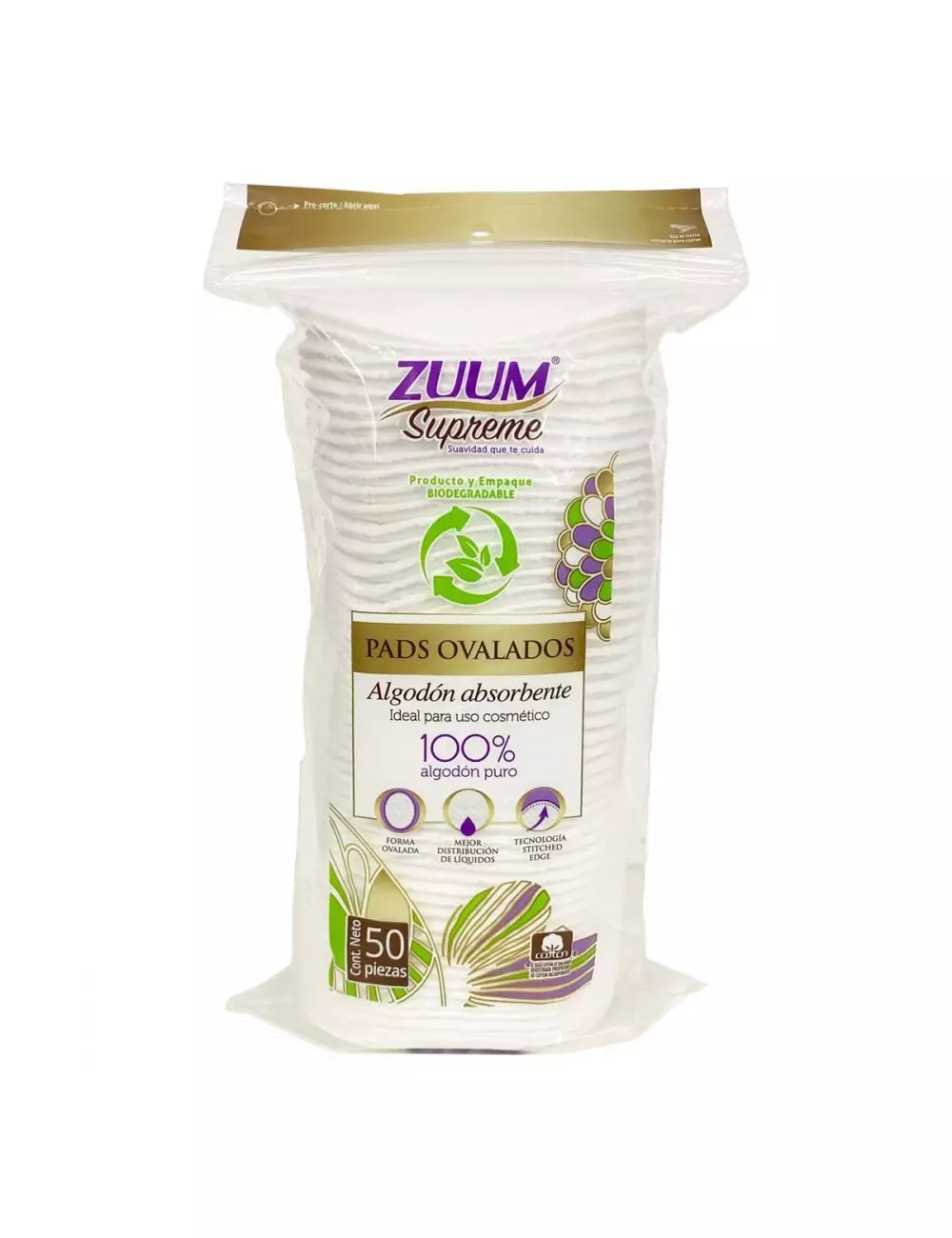 Almohadilla De Algodón Zuum Pads Oval 50 piezas