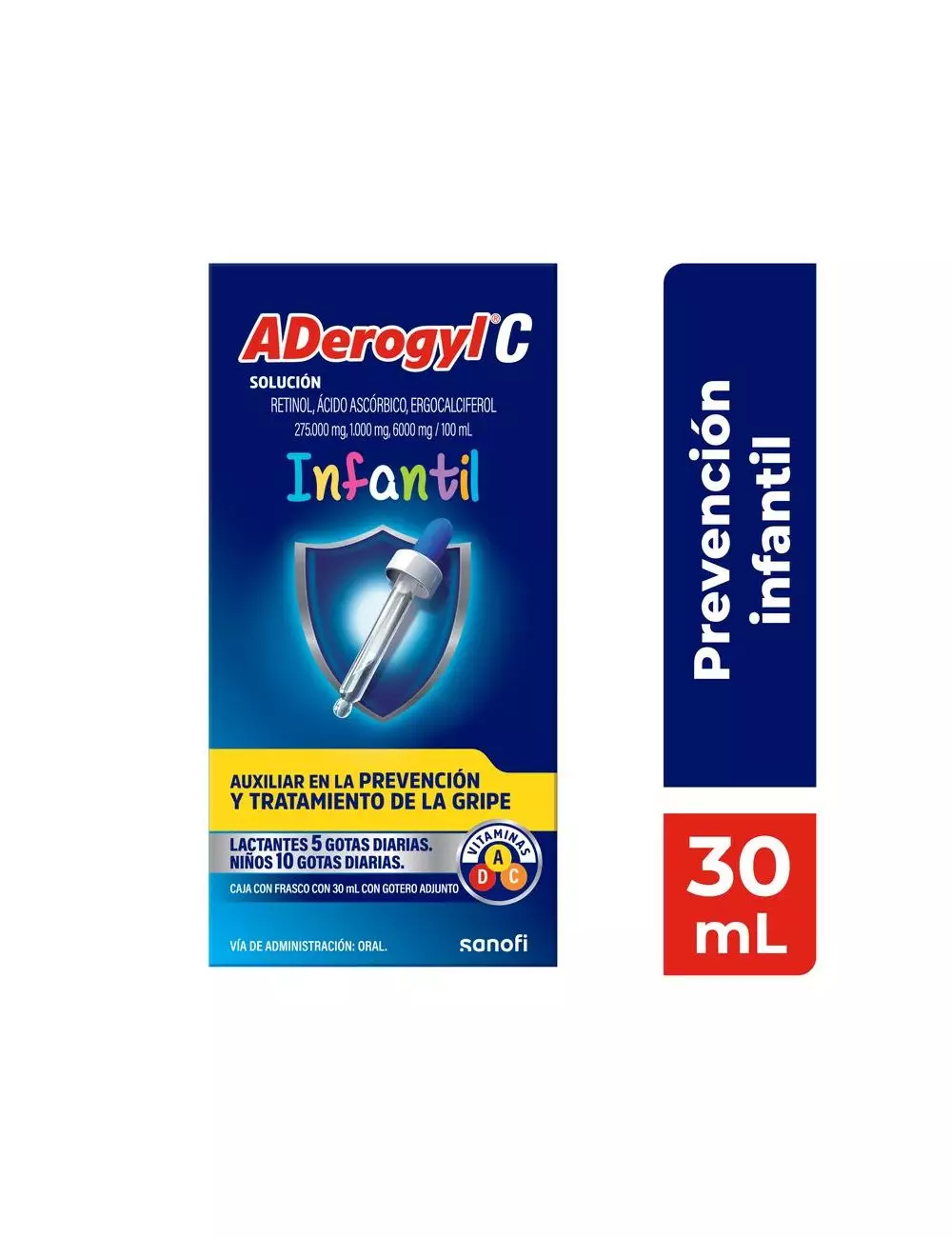 ADerogyl C Multivitamínico Infantil Frasco con Gotero 30 ml. Contiene Vitaminas A, C Y D