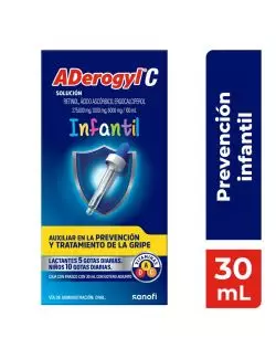 ADerogyl C Multivitamínico Infantil Frasco con Gotero 30 ml. Contiene Vitaminas A, C Y D