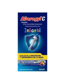 ADerogyl C Multivitamínico Infantil Frasco con Gotero 30 ml. Contiene Vitaminas A, C Y D