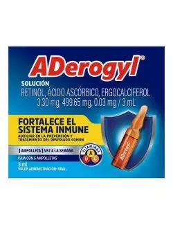 ADerogyl Multivitamínico que Fortalece el Sistema Inmune 5 Ampolletas de 3 ml