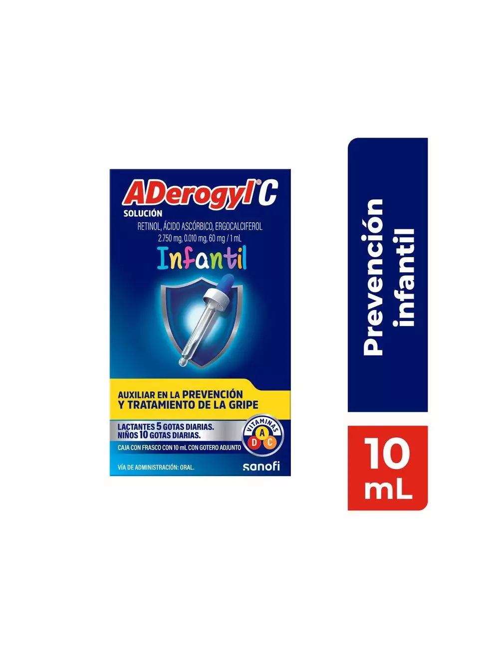 ADerogyl C Multivitamínico Infantil Frasco con Gotero 10 ml. Contiene Vitaminas A, C Y D