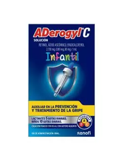 ADerogyl C Multivitamínico Infantil Frasco con Gotero 10 ml. Contiene Vitaminas A, C Y D