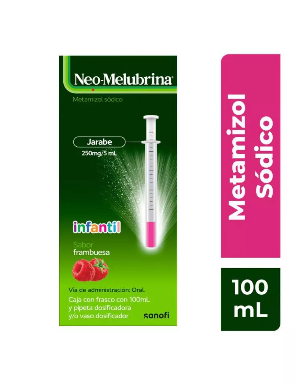 Neo-Melubrina Jarabe Infantil Sabor Frambuesa Frasco con 100 ml