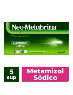 Neo-Melubrina Supositorios Infantiles con Metamizol Sódico 5 Piezas de 300 mg