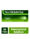 Neo-Melubrina Tratamiento de Dolor intenso y Fiebre 10 Tabletas de 500 mg.