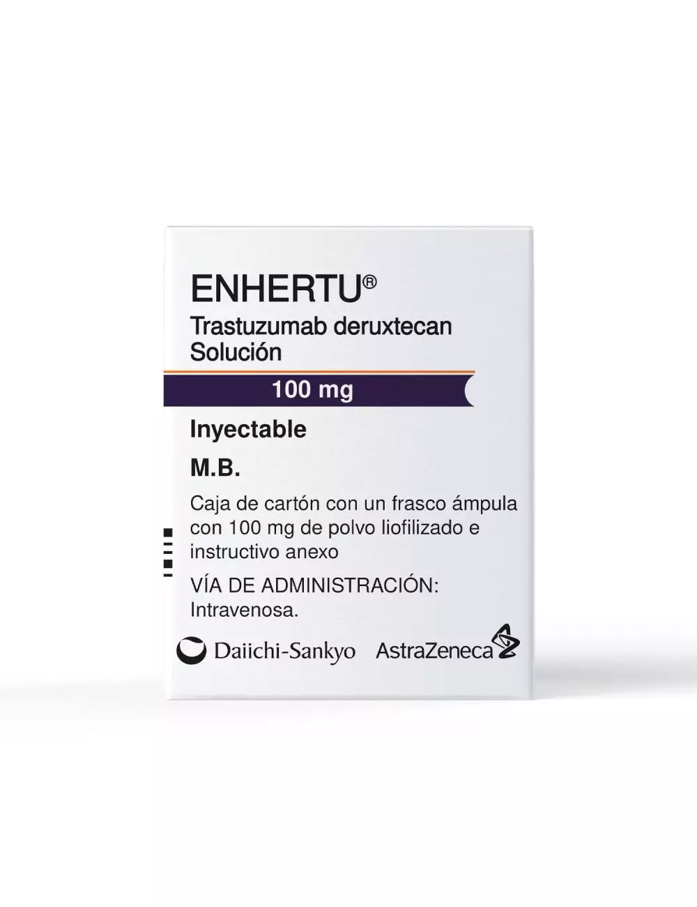Enhertu® (Trastuzumab deruxtecan) 100 mg - Caja con 1 Frasco Ámpula - AstraZeneca - RX3.