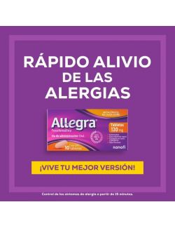 Allegra Antihistamínico para Alergias Leves a Moderadas 10 tabletas x 120 mg