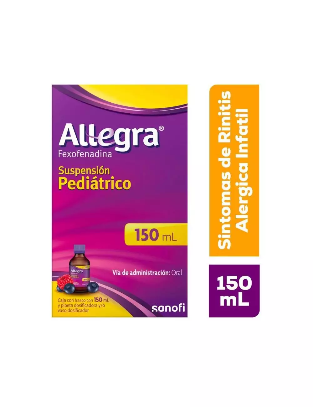Allegra Suspensión Pediátrica para Rinitis Alérgica y Urticaria 150 ml