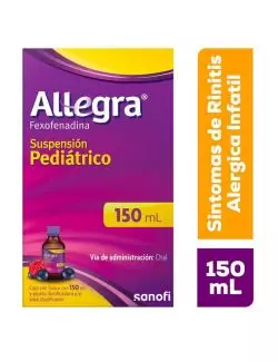 Allegra Suspensión Pediátrica para Rinitis Alérgica y Urticaria 150 ml